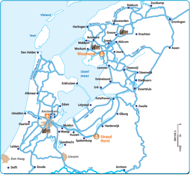 The extensive Dutch waterway system.