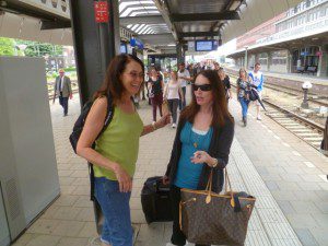 Meeting our friend Ilana at the train station