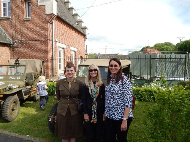 Lisa and Tess with a French nurse dressed in uniform