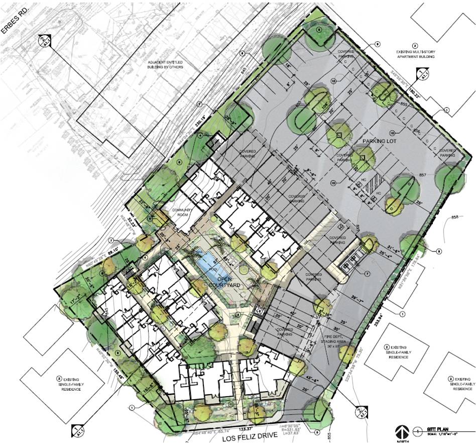 Los Feliz Drive Apartment Site Plan Rendering (Souce: Thousand oaks)