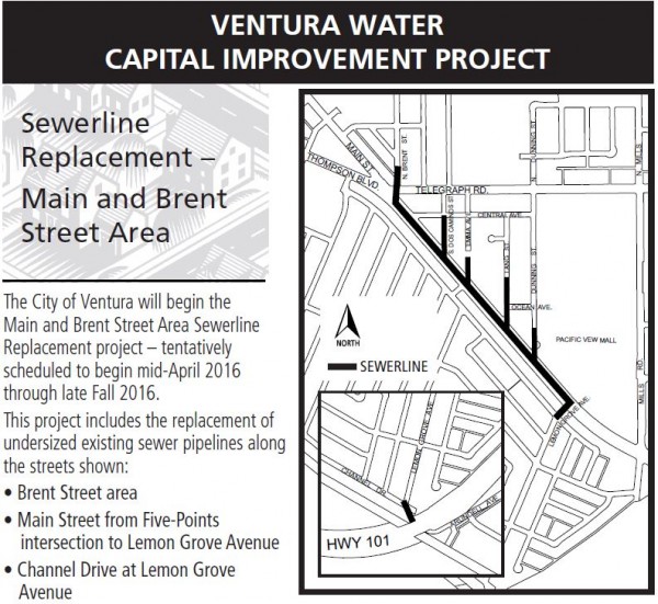 MAP of Main and Brent sewerline project_May2016