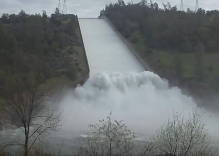 Water flows down California dam’s rebuilt spillway after 2017 collapse