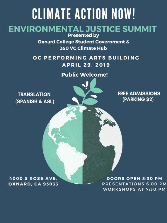 Oxnard College To Host Climate Action Now – Environmental Justice Summit, April 29
