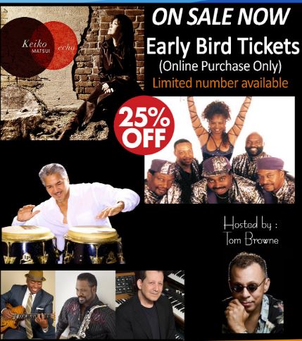 Discounted tickets still available!! Don’t miss out on Keiko Matsui, Jeff Lorber, Paul Jackson Jr and many more Saturday, September 14th