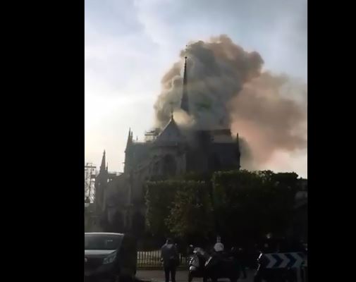 Norte-Dame Cathedral in Paris is on Fire